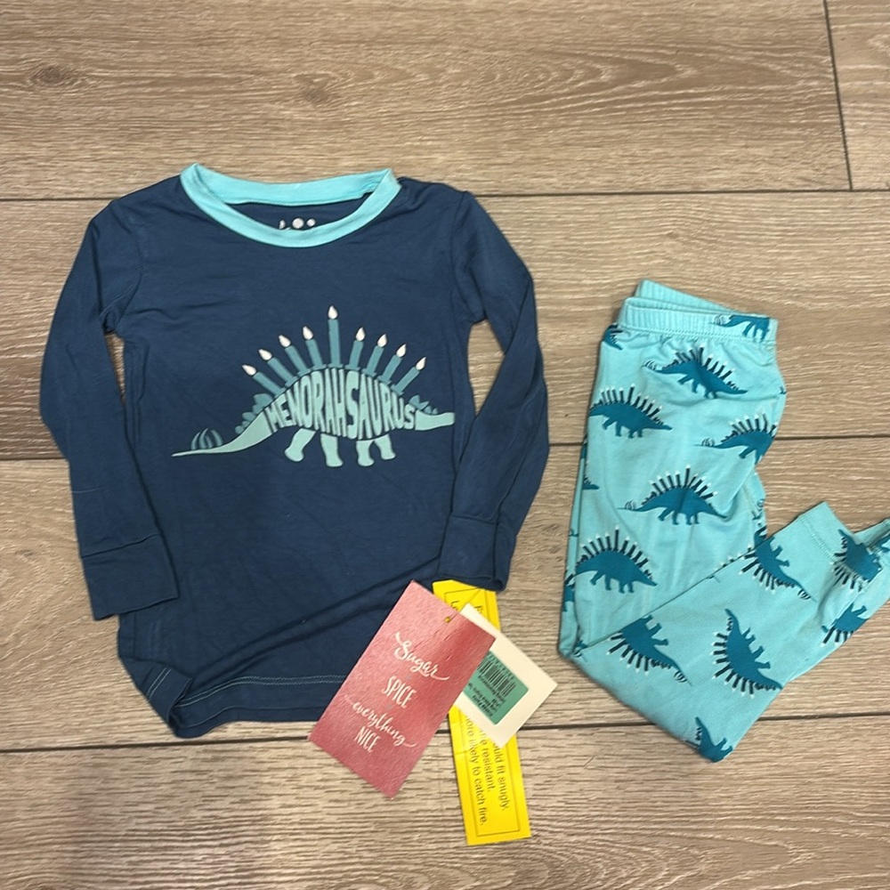 New! Kickee Kids Hanukah Dino pajamas size 3t